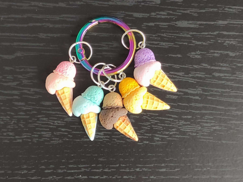 Ice cream cones stitch markers - big set